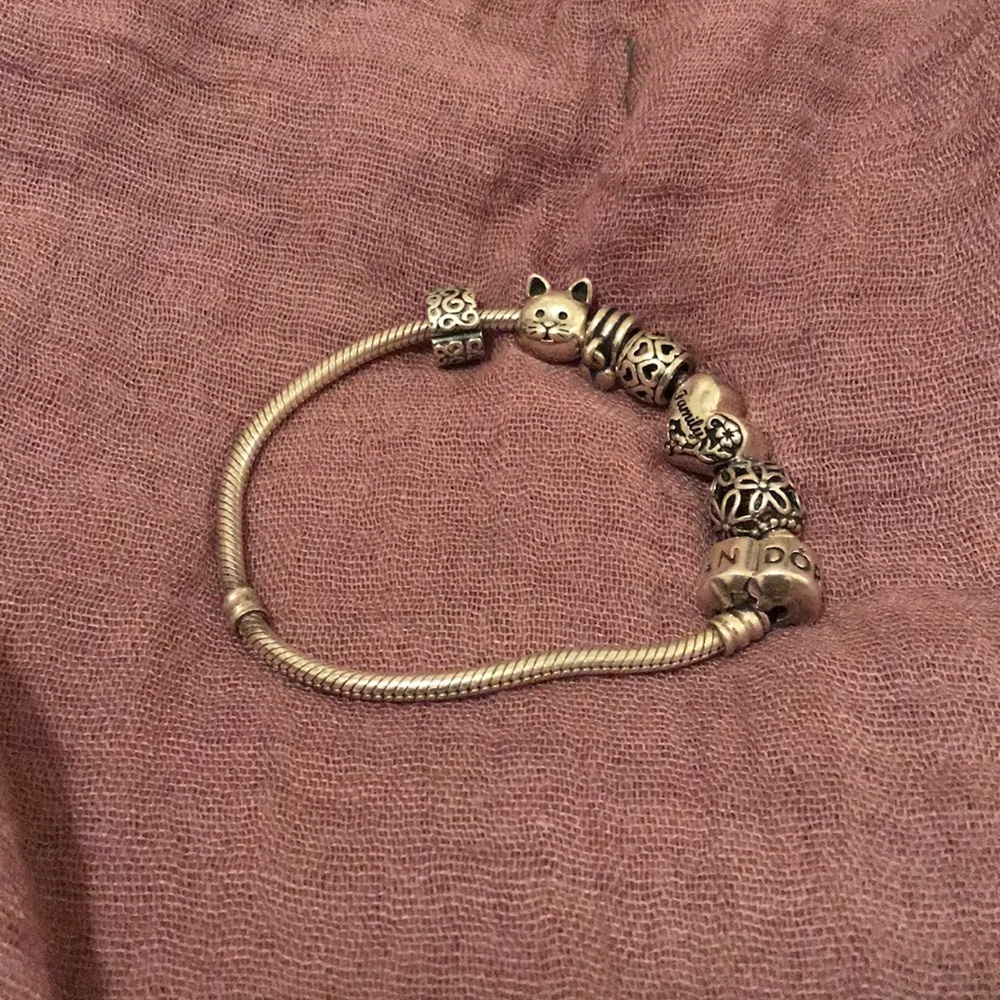 Pandora charm bracelet with charms